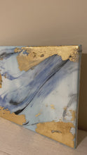 Load and play video in Gallery viewer, Untitled Wall Art (Abstract Blue and Gold Leaf)
