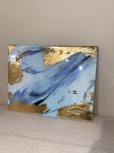 Load image into Gallery viewer, Untitled Wall Art (Abstract Blue and Gold Leaf)
